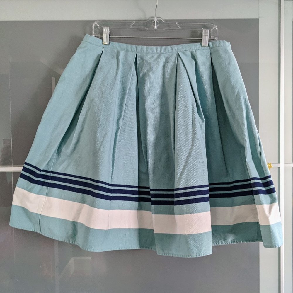 Blue and white circle skirt
